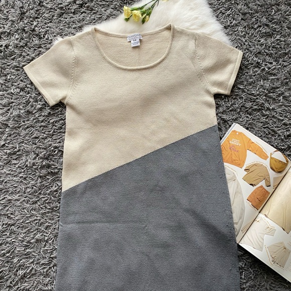 Joan & David Two-Tone Merino Wool Blend Dress - Picture 2 of 6